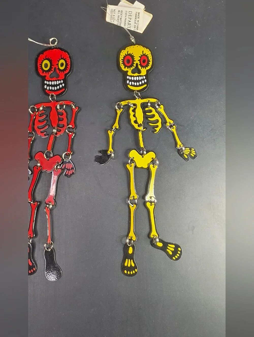 Vintage Dept 56 articulated Skeletons Set Of 2